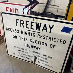 Vintage Porcelain Div Of Hwy Freeway Sign 