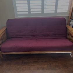 Full-Size Futon With Wood Frame