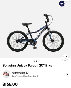 New Schwinn 20” Falcon Youth Blue  Bike READ DESCRIPTION 