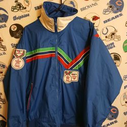 Vintage Vntg 1988 Calgary Canada Winter Olympics CTV Host Broadcaster Windbreaker Jacket Coat