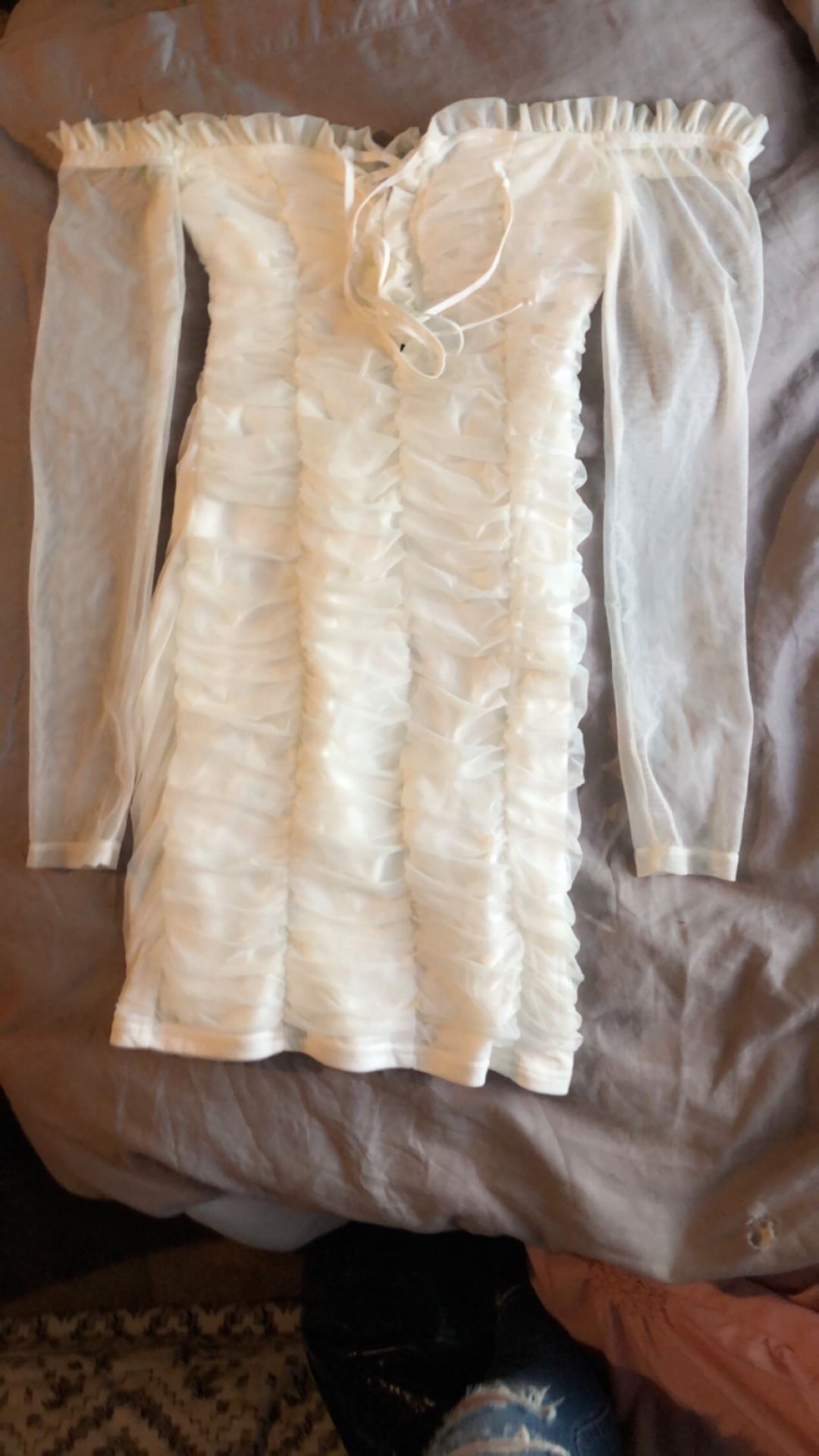 White Sheer Fashion Nova Dress