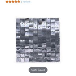 Shimmer Wall Panel With Blacking &square Sequins 24-tile Silver