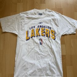 Vintage Reebok Los Angeles Lakers White  T Shirt Mens Small