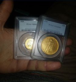 Old Pcgs Gold Coins $5 And $20. Read Description