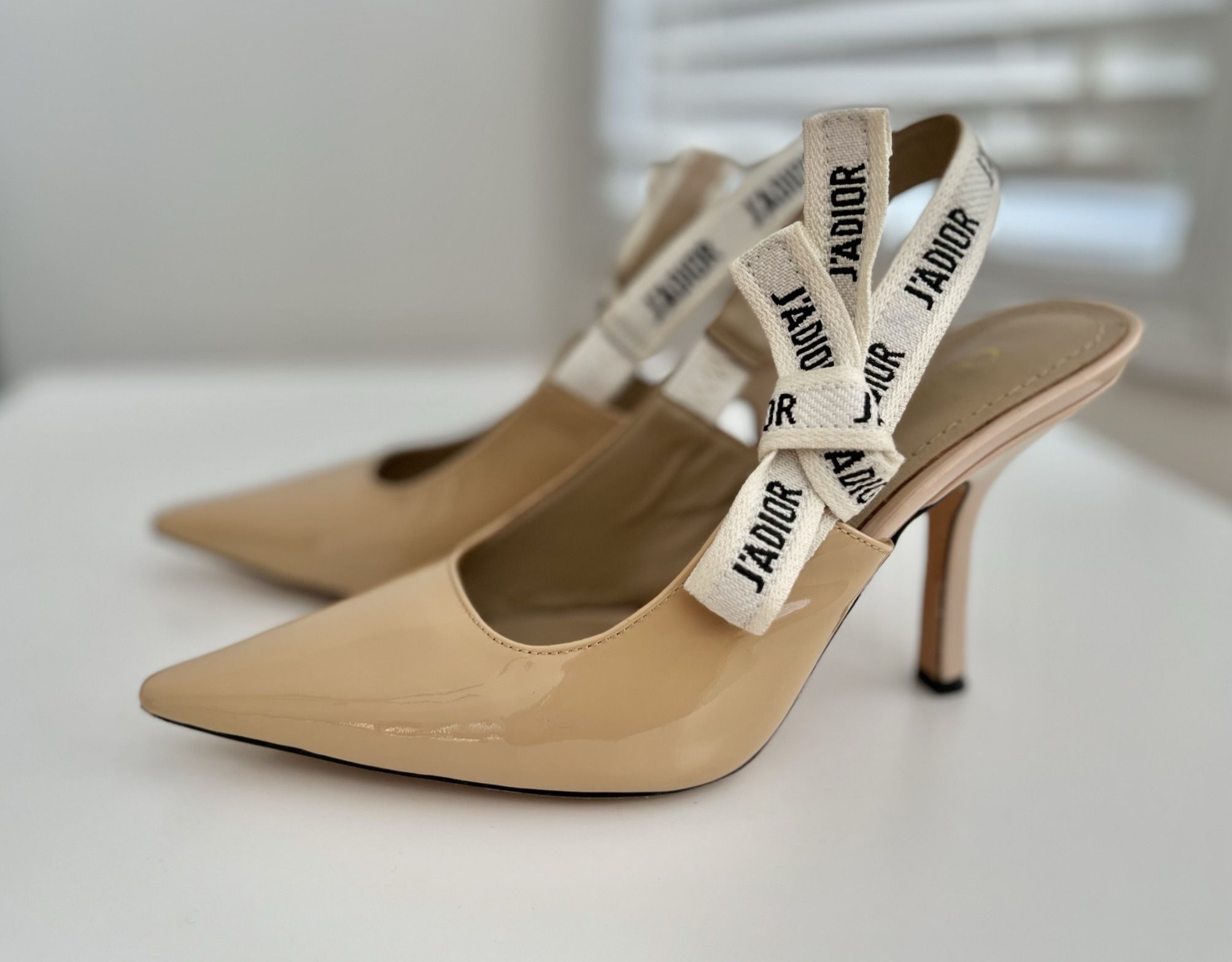 Beige Sling Back Heels