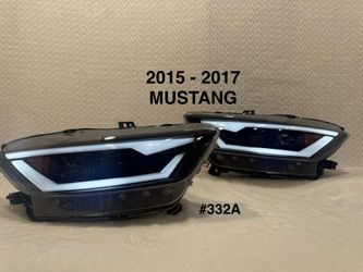 2015 To 2017 Ford Mustang Xenon HID Switchback Sequential Projectoe Headlights Clear Lense
