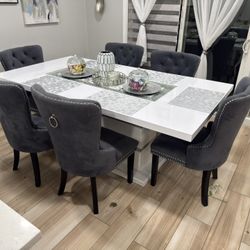 Large Dining Table With 6 Chairs 