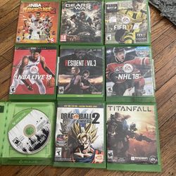 Nine assorted Xbox one games only