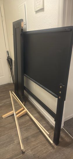 Black queen bed frame