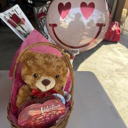 Bear Basket $30 Single Roses $2 Balloons $3