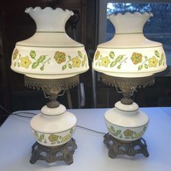 Vintage Accurate Cast Co. Retro Vintage Flower Power Hurricane Table Lamp