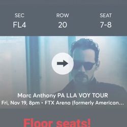 Marc Anthony Tickets This Friday Floor Seats. 6 Available 