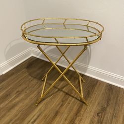 Gold Bar Cart/Side Table For Sale!