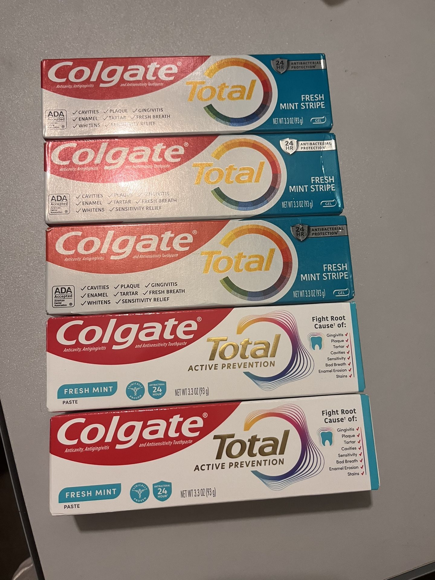 Colgate Total Fresh Mint Gel Toothpaste 3.3oz , 5 Pack $10