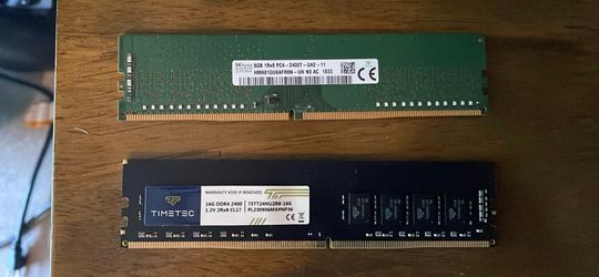Timetec 16GB DDR4 2400MHz and SK hynix 8GB DDR4 2400MHz RAM