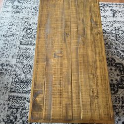 Coffee Table - Brown With Metal Legs - OBO 