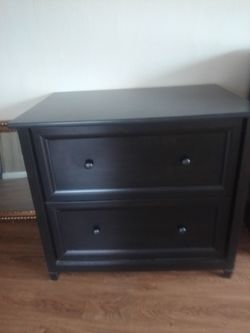 Solid wood file cabinet two file drawers