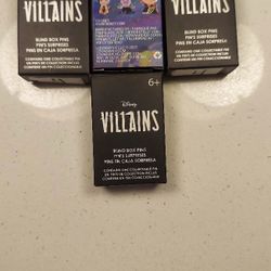 Disney Villains Mistery Pin Boxes New In Bags