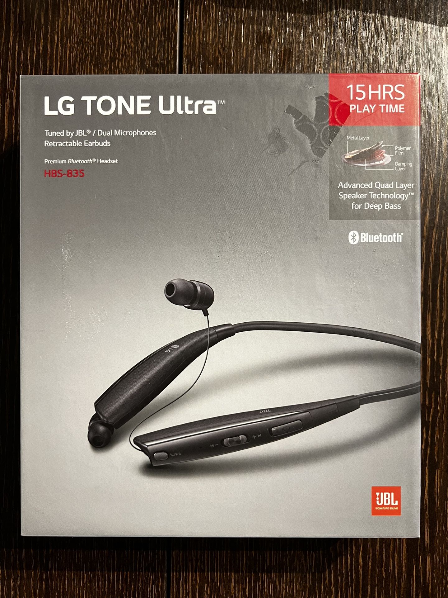 LG TONE Ultra™ Bluetooth® Wireless Stereo Headset Headphone HBS-835 - Black