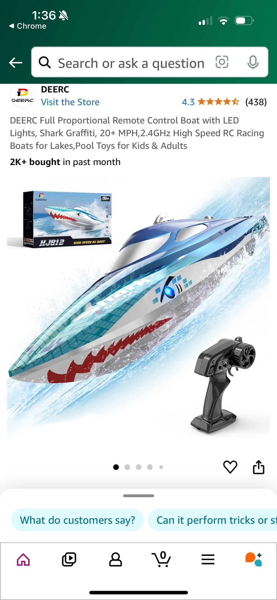 DEERC HJ812 Remote Controlled Boat