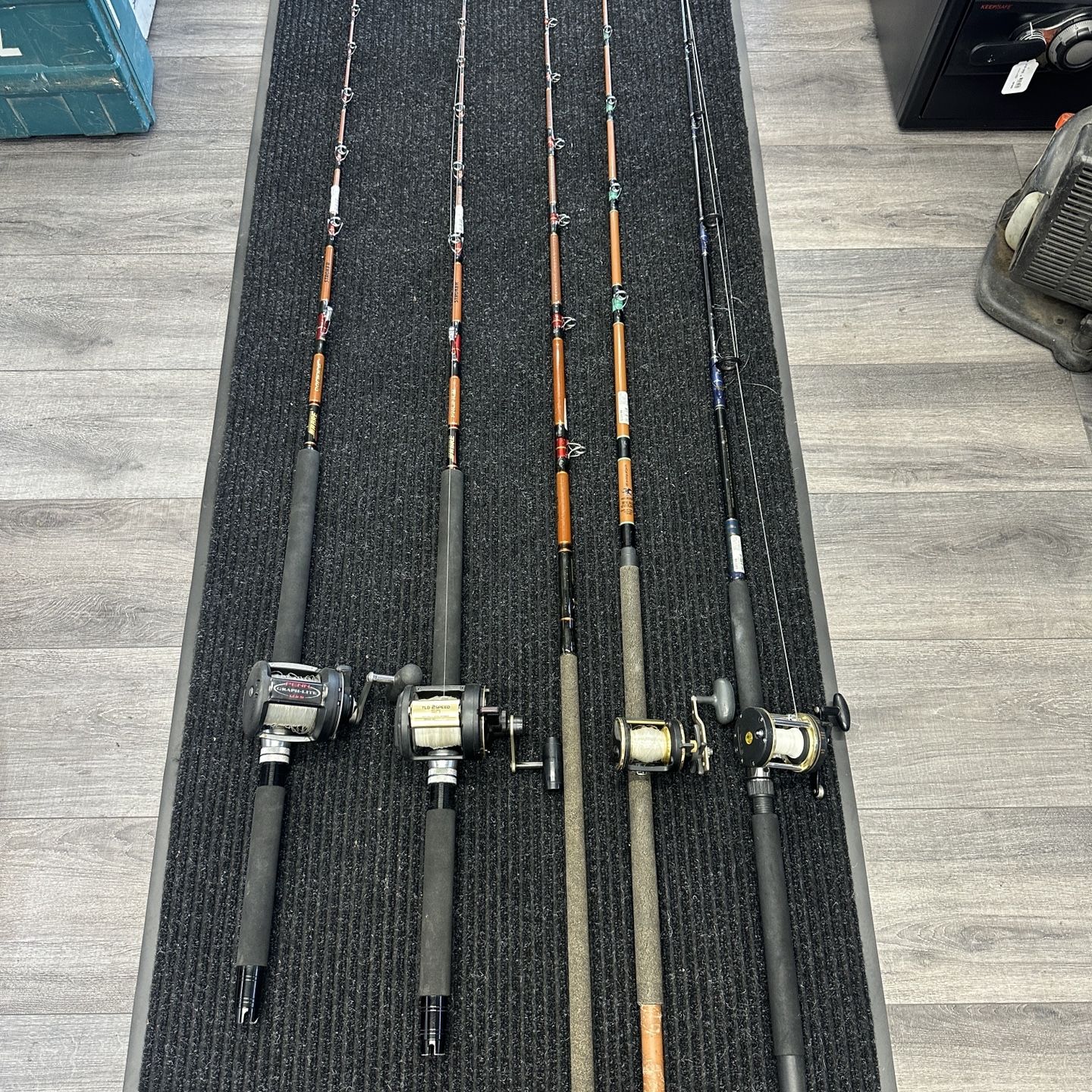 deep sea fishing rods and reels for sale Fiblink Bent Butt Rod 2-Piece 5'1" Saltwater Trolling Rod Heavy Roller Rod Conventional Boat Offshore Fishing Pole 50-80 lbs : Sports & Outdoors tight drag settings Deep Sea Fishing Rods And