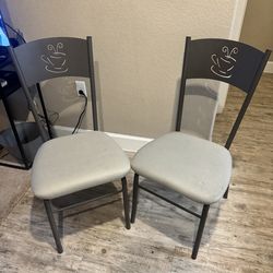 Metal set of  2 breakfast nook chairs