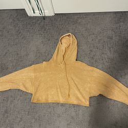 Aeropostale Yellow Cropped Hoodie