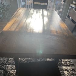 Wooden Kitchen Table/3 Chairs And A Bench