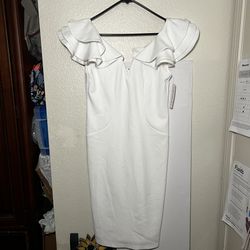 Shelby & Palmer White Triple Ruffle Size 8 Dress