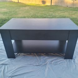 Black Wooden Coffee Table With Raising Top