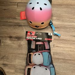 Eight Ball Girls Sports Pad Set And Helmet