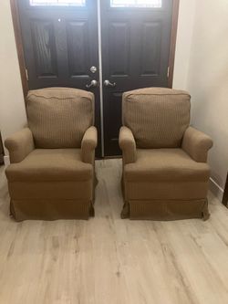 Two very comfortable rocker, swivel chairs