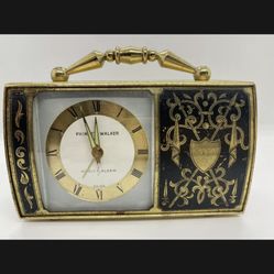 Vintage Phinney Walker Purse Handbag Shape Swiss Windup  Alarm Clock RARE 1950