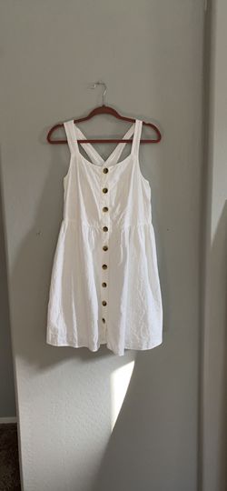 White Cross back dress Large