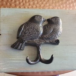 Chalk Painted Bird Hook Decor. Hangs