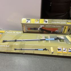 Paint-N-Roll Handle Fed Paint Roller System And SMART edge Roller