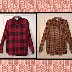 2 Old Navy "The Classic Shirt" flannel shirts, 100% cotton, Sz. XLT