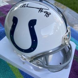 Indianapolis Colts “Robert Mathis #98” Autographed Mini Helmet