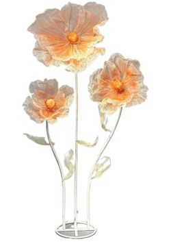 5.6 Ft Big Giant Artificial Silk Flower with Stems & Stands Party Banquet Background Decor Home Orange Champagne
