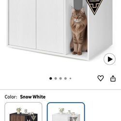 Cat Litter Box Enclosure, Litter Box Furniture for Large Cats, Hidden Cat Cabinet Side Table,