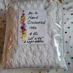 Vintage Hand Crocheted Throw