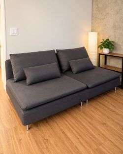 IKEA SÖDERHAMN Modern Gray Sofa – Deep Seat, 4 Cushions