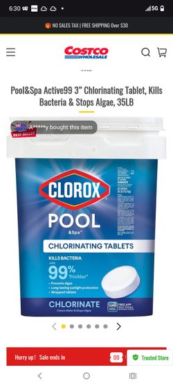 50 lb bucket Clorox chlorine tablet retail $200 150 OBO