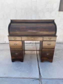 Brown roll up desk