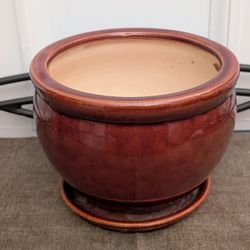 Brown Stoneware Planter