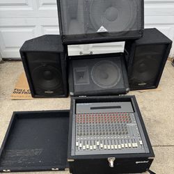 Stage loudspeaker system with mixer and amplifier LOT  - 6 PCs total - awesome deal