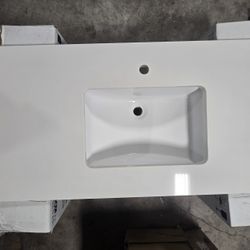 White Quartz Countertop 49 1/2