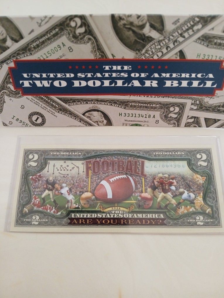 US MINT FOOTBALL $2 BILL