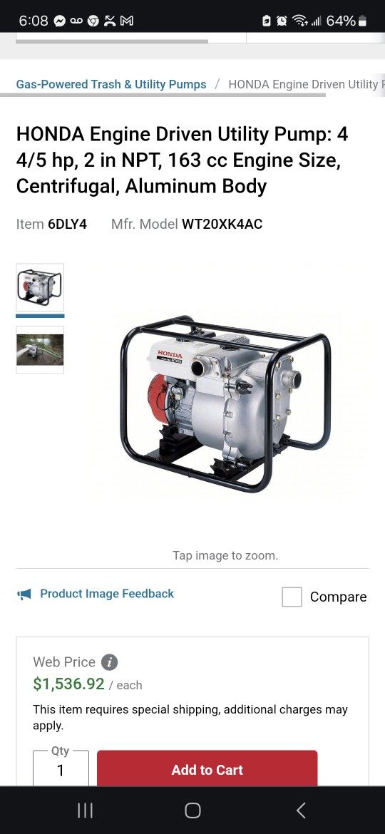 Honda Trash Pump