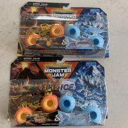 MONSTER JAM FIRE & ICE LOT OF 2